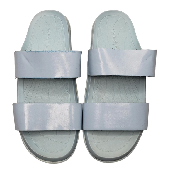 Steve Madden Shoes - cool planet by Steve Madden | Libraa Mint Vegan Leather Open Toe Slides Women 8